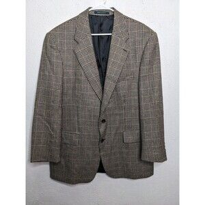 Lauren Ralph Lauren Men Blazer Houndstooth Jacket 44R Wool Alpaca‎ Black Coat
